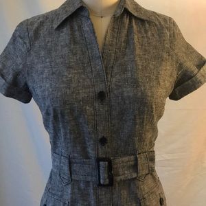Ann Taylor Petites Gray button Dress